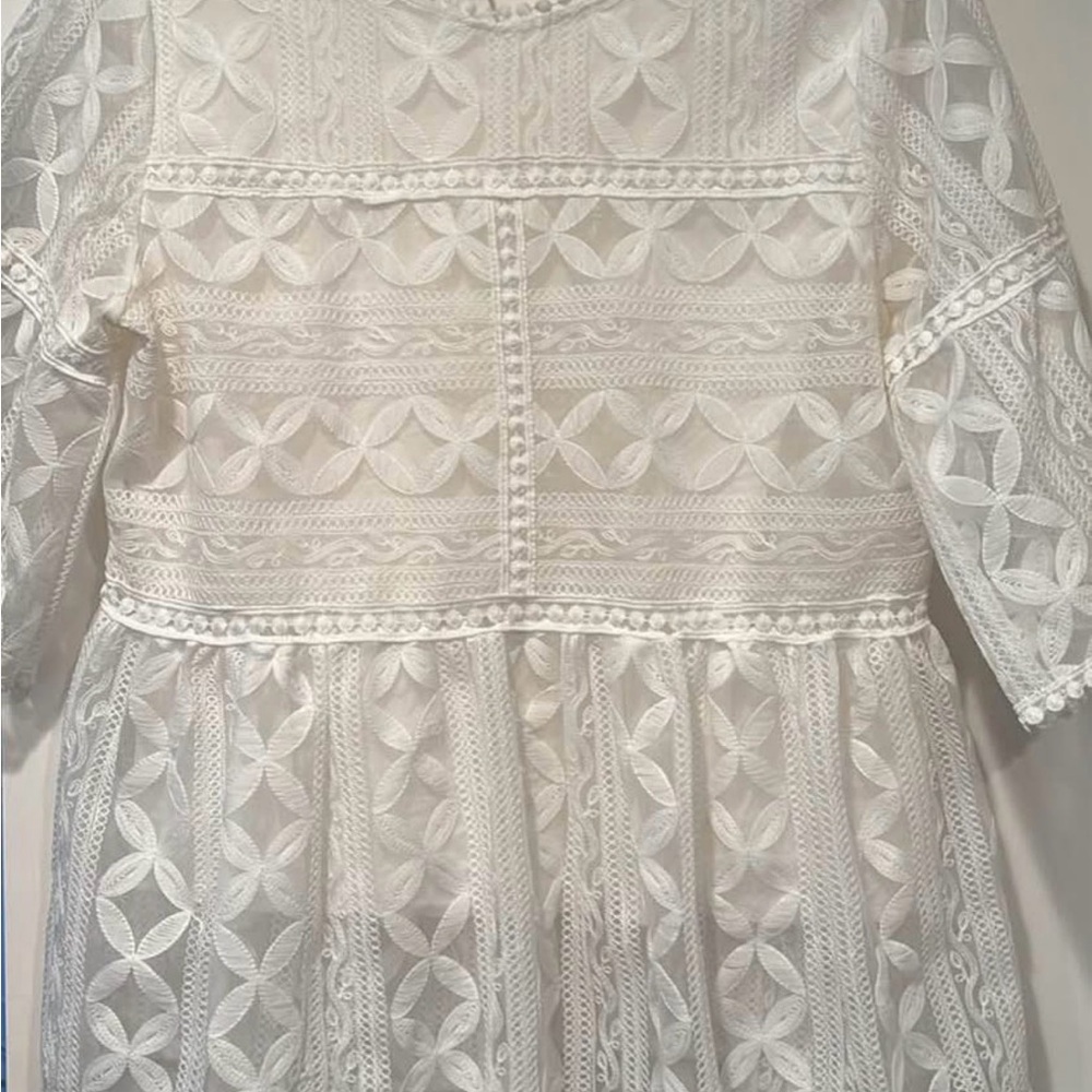 Chicwish White Embroidered Lace Peasant Blouse